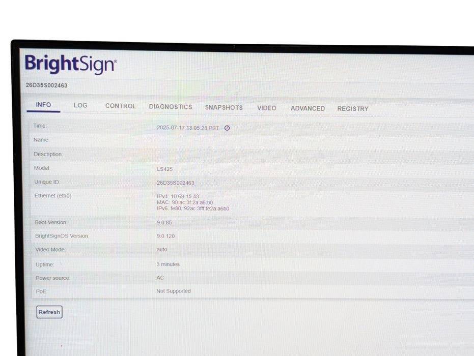 BrightSign LS5 LS525 4K Digital Signage Player  Q-