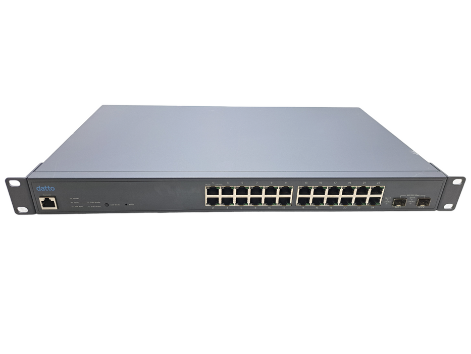 Datto L24 24 Port Gigabit PoE+ Cloud Managed L2 Switch with 2 Dual-Speed SFP