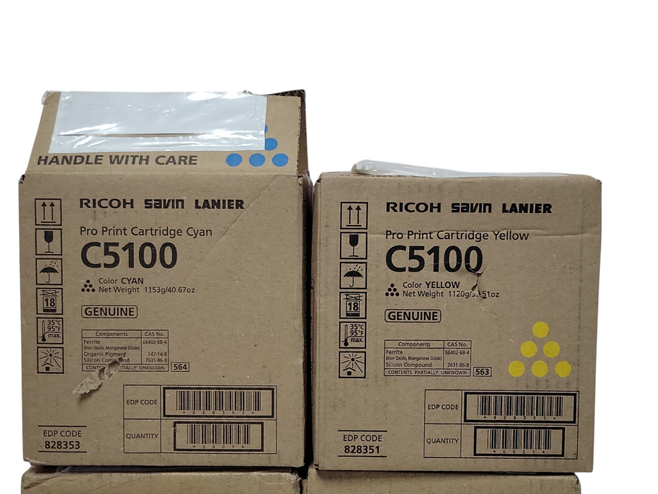 Genuine Set of 4 Ricoh C5100 CMYB Toner Cartridges Ricoh/Savin/Lanier PRO C _