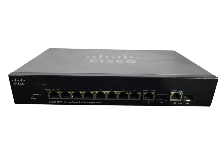 Cisco SG300-10PP-K9 V03 | 10-Port Gigabit PoE+ Managed Switch !