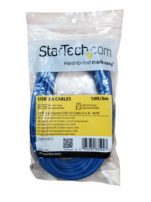 Lot 10x StarTech 10ft SuperSpeed USB3.0 Cable A to B - M/M - New