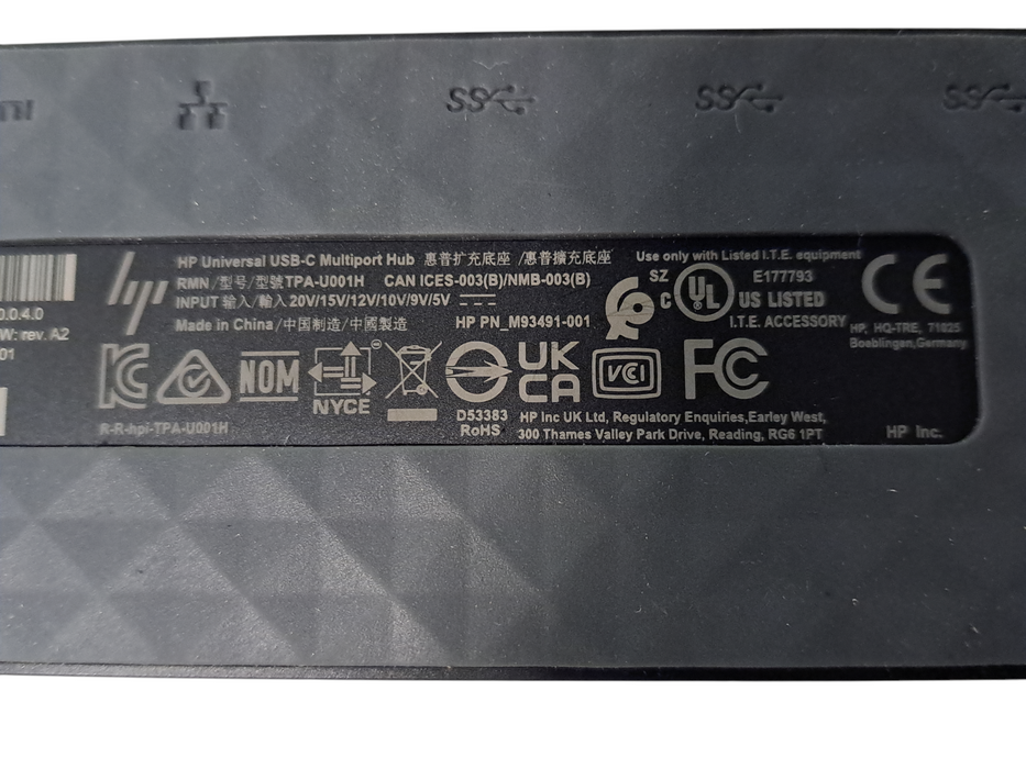 Genuine HP Universal USB-C Multiport Hub Dock DP HDMI M96882-001