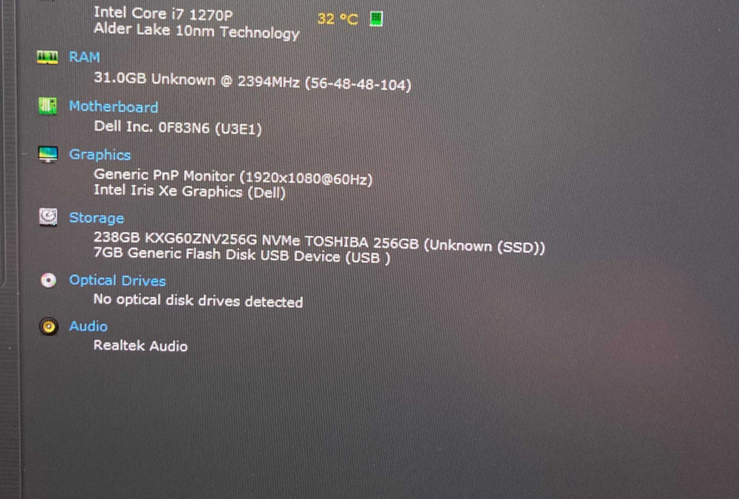 Dell Latitude 7430 Core i7-1270P@2.2GHz 32GB RAM 256GB SSD  Lap200