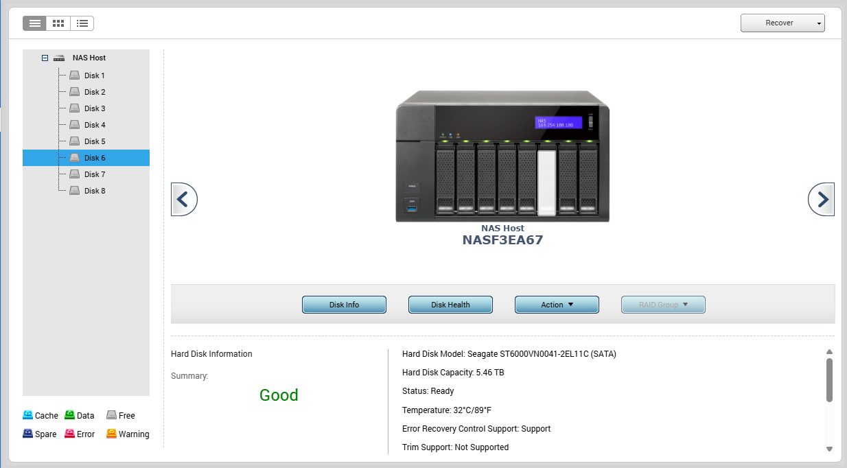 QNAP TVS-871T 8-Bays NAS 16GB RAM w/ 4x4TB & 4x 6TB HDDs