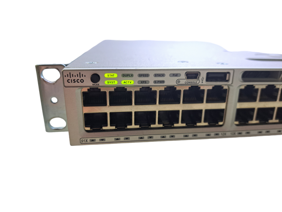 Cisco WS-C3850-48F-S | 48-Port Gigabit PoE+ Switch | 1x 1100W PSU