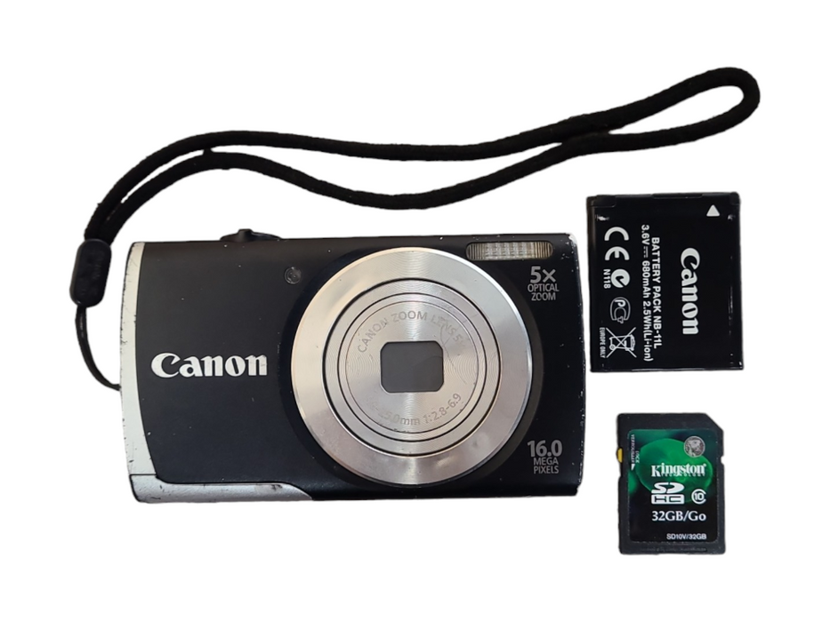 Canon PowerShot A2600 16 MP Digital Camera, w/ Battery and 32GB SD Card