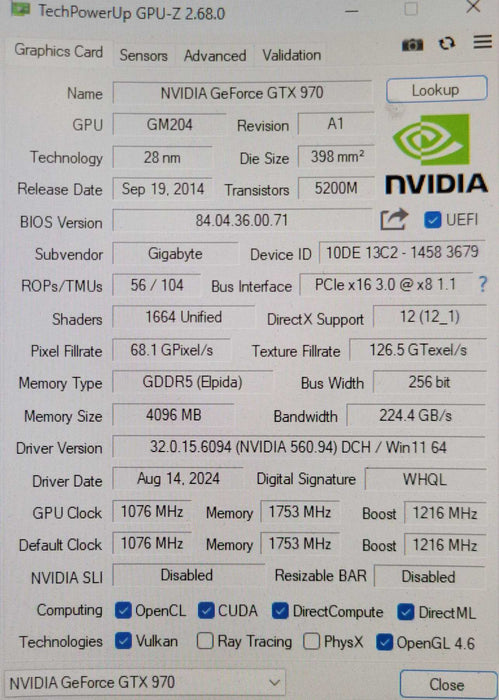 Gigabyte GeForce GTX 970 4GB Graphics Card GV-N970IXOC-4GD _