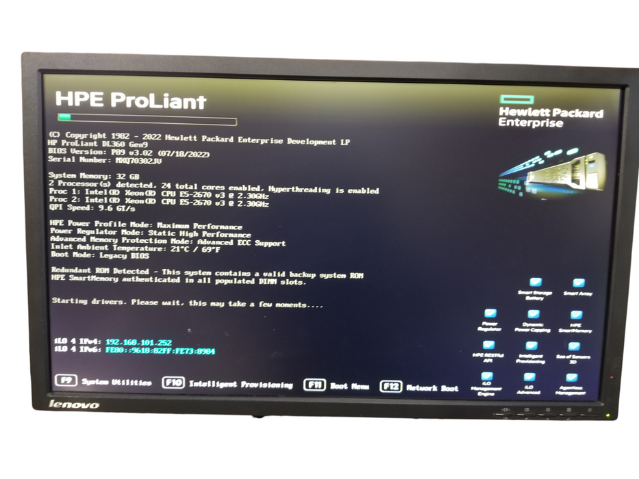 HP ProLiant DL360 GEN9 2x Xeon E5-2630v4 16GB DDR4 P440ar 10GB NIC 2x800W