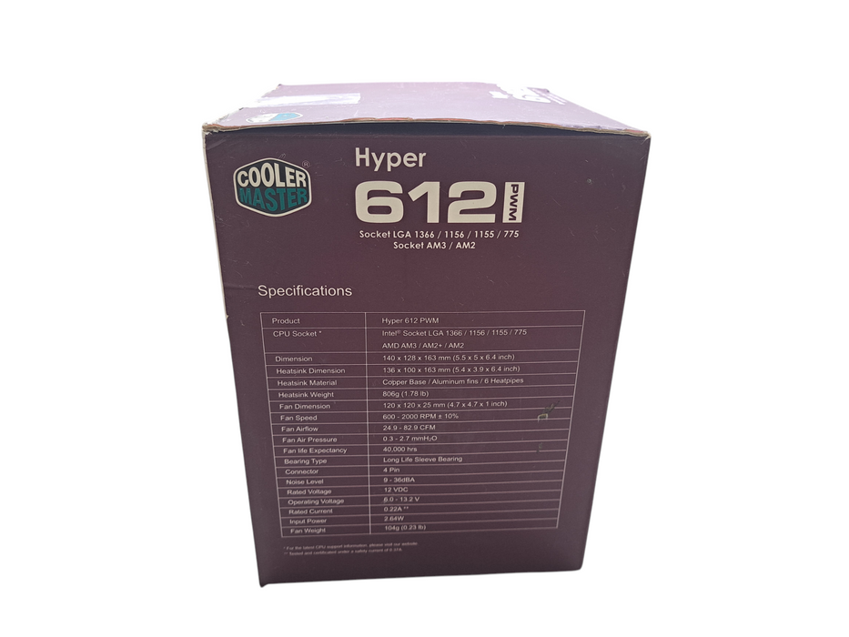 Cooler Master Hyper 612 PWM CPU Cooler Socket LGA1366/1156/1155 | AM3/AM2