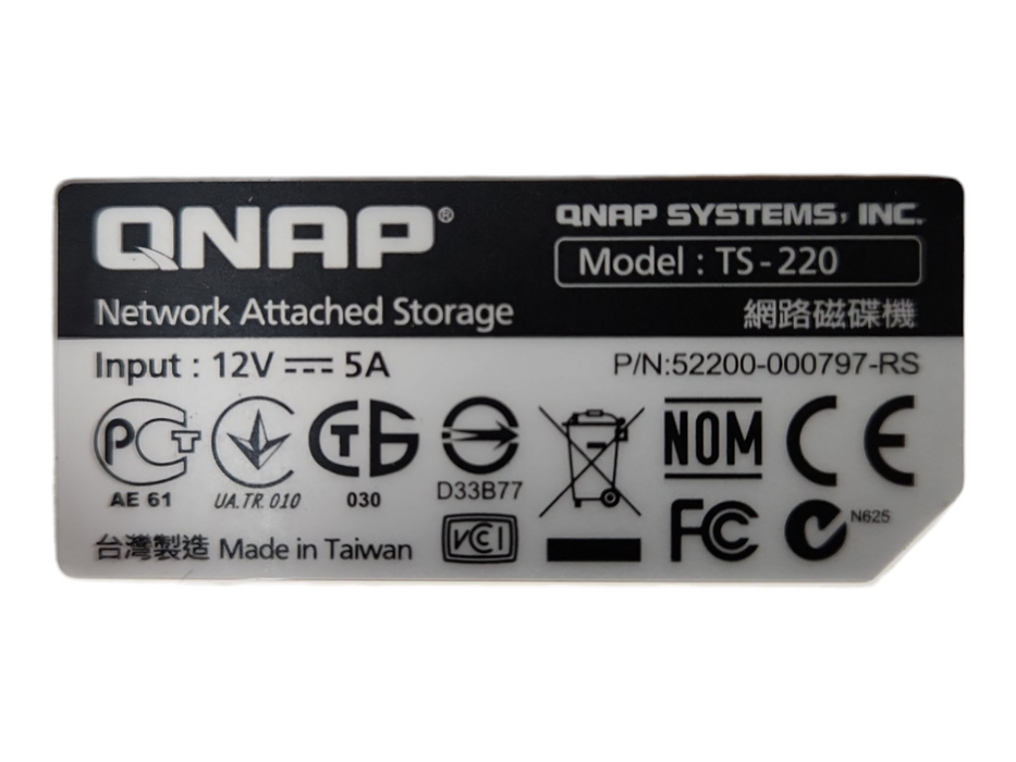 QNAP TS-220 2-Bay Network Attached Storage NAS Enclosure, No Caddies, READ