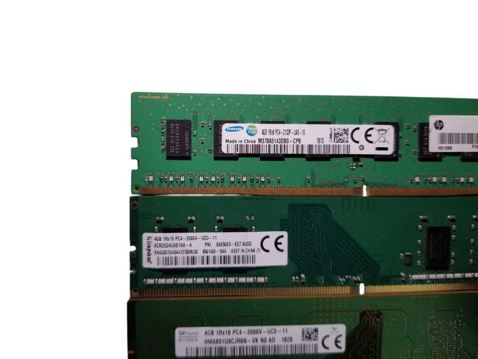 Lot of 9x 4GB DDR4 PC4 1Rx8 / 1Rx16 Mixed Brands & Speed Desktop Memory RAM