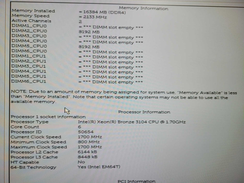 Dell Precision 7820, Xeon Bronze 3104, 16GB DDR4, NVS510, 950W PS !