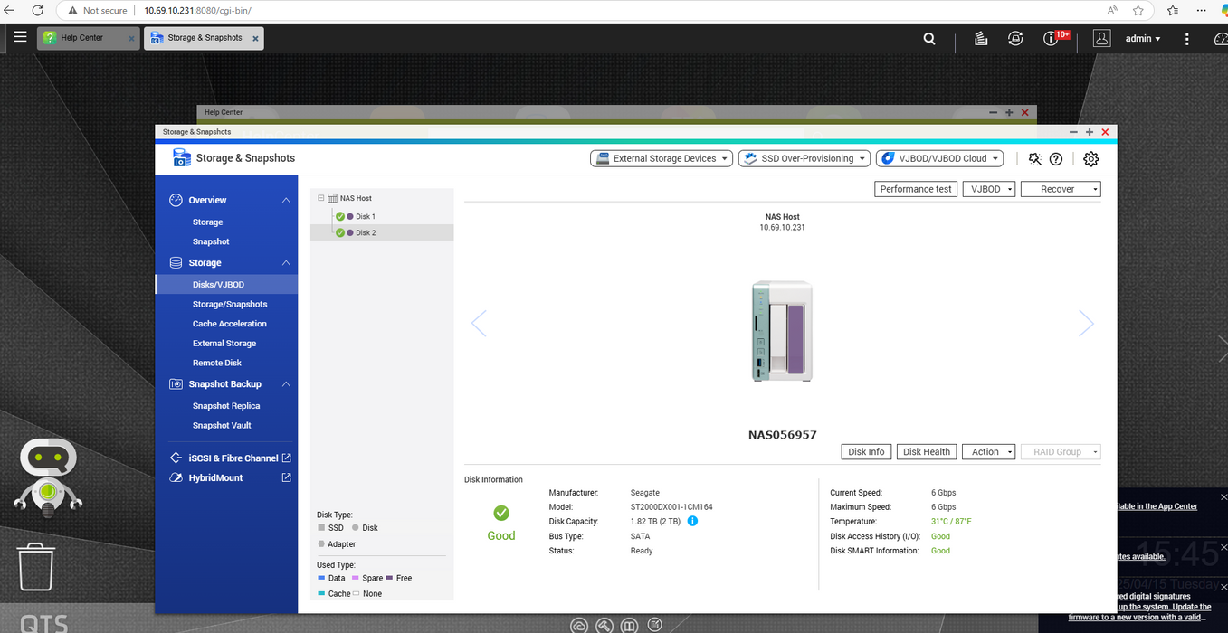 Qnap TS-251A 2-Bay Turbo NAS with 2x 2TB HDDs, READ _