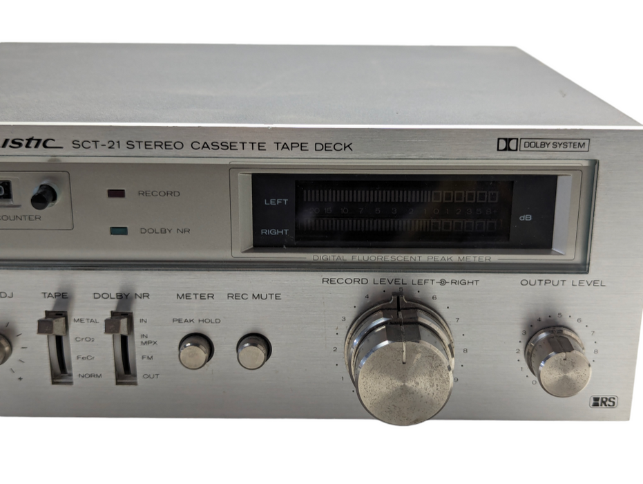 Vintage 1980s Realistic Sct-21 Stereo Cassette Tape Deck -