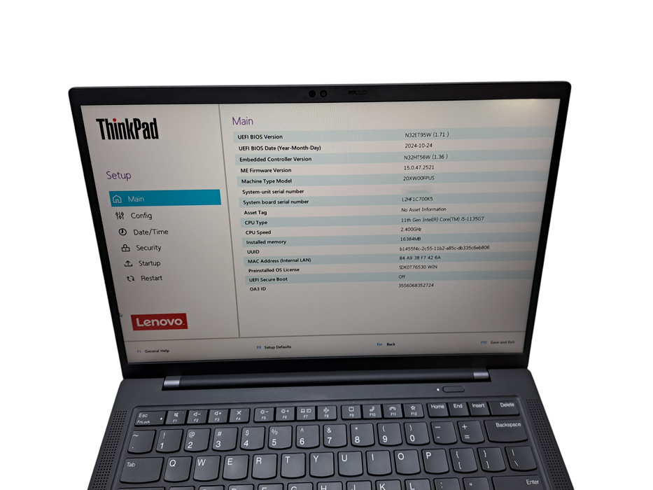 Lenovo ThinkPad X1 Carbon Gen 9 | Intel Core i5-1135G7, 16GB RAM, 256GB NVMe ) Lap200