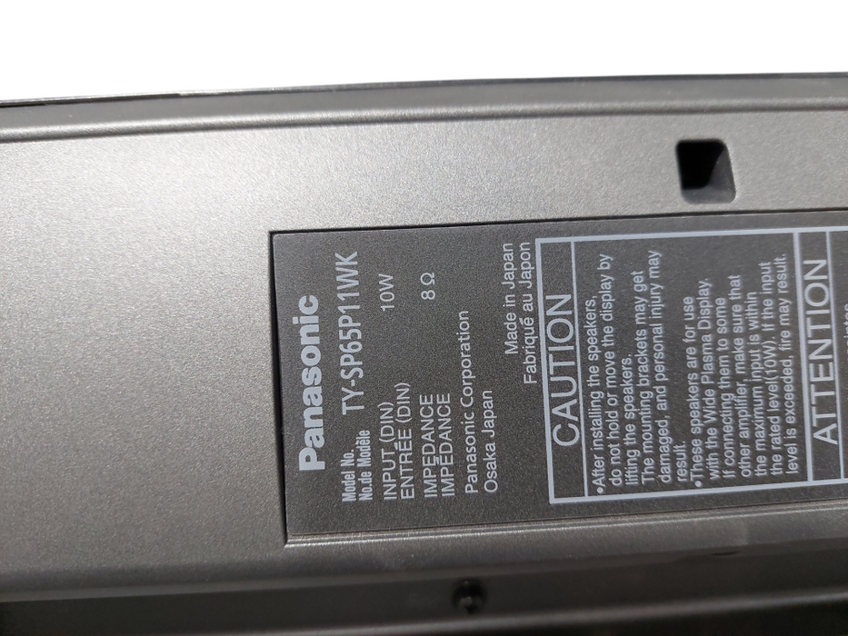 Panasonic High Definition PlasmaDisplay 65" Model: TH-65PF30U &TY-SP65P11WK Q=