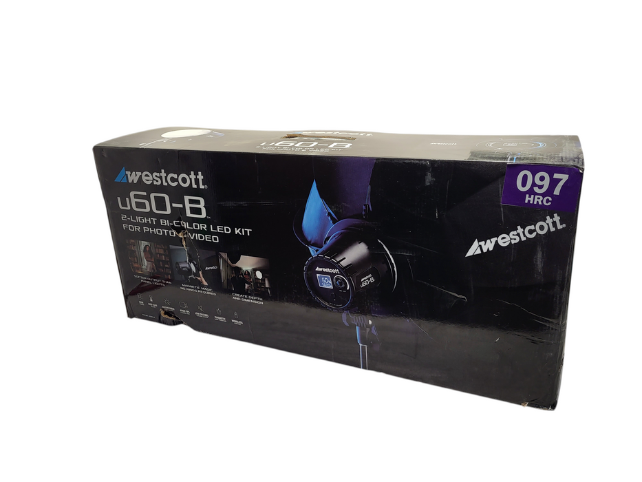 Westcott u60-B 60W 2-Light Bi-color LED KIT Open box $