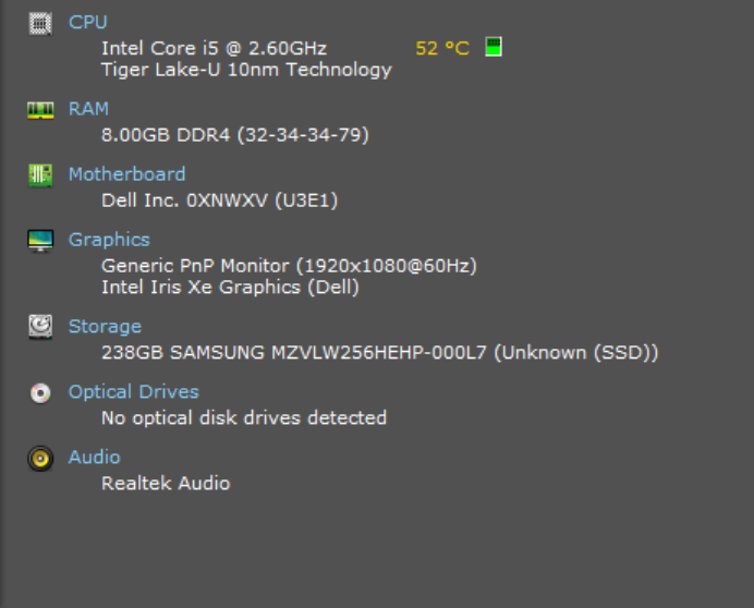 Dell Latitude 7420, i5-1145G7 2.60GHz, 8GB DDR4, 256GB NVMe, No AC  Lap200