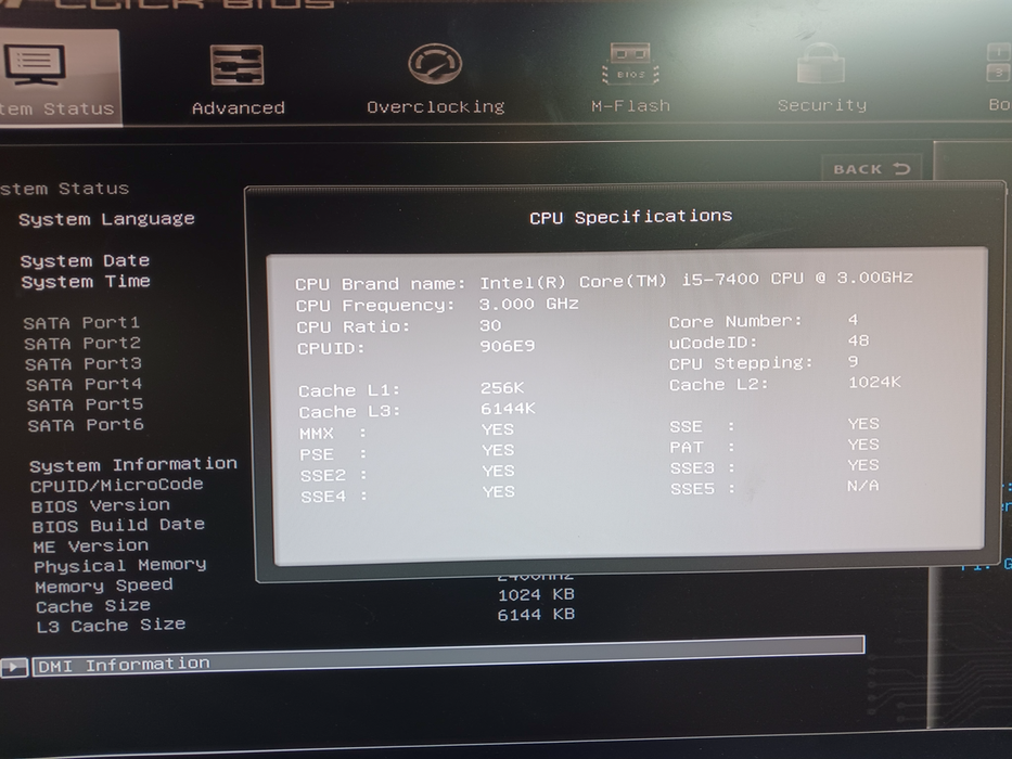 MSI B250M Bazooka Motherboard Intel i5-7400 CPU 8GB DDR4 No I/O Shield