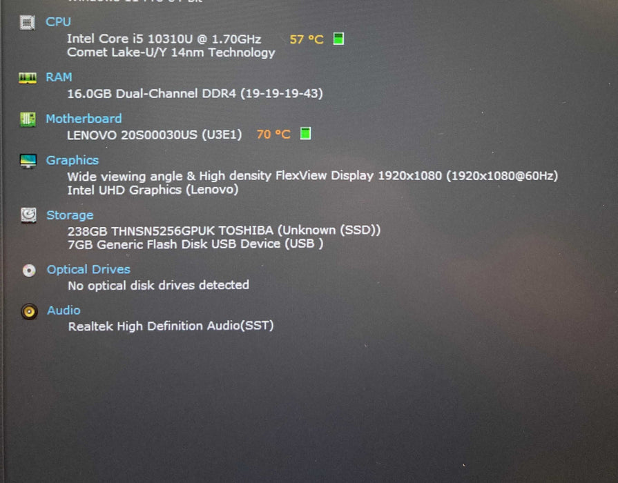 Lenovo ThinkPad T14 Gen 1 i5-10310U@1.70GHz vPRO 16GB RAM 256GB SSD READ!  Lap200