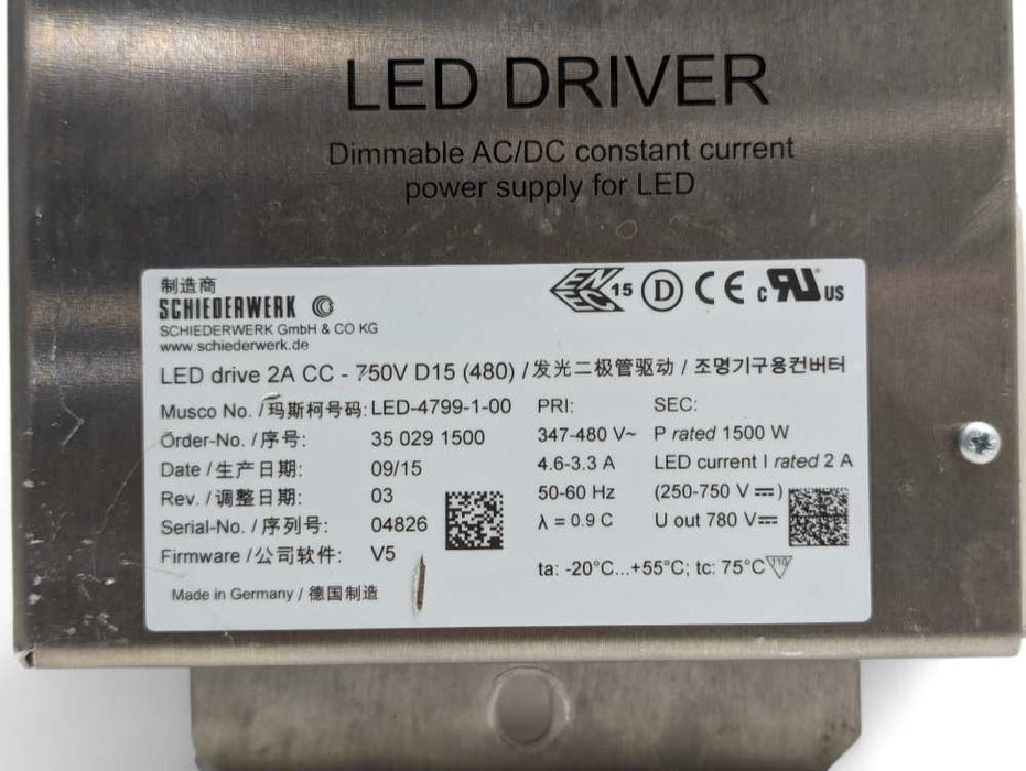 SCHIEDERWERK LED drive 2A CC LED-4799-1-0X 1500W Made in Germany  Q-