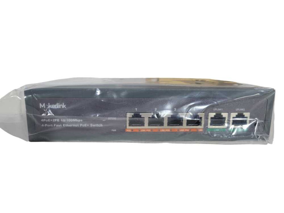 Mokerlink POE Switch 6-Port 10/100 Ethernet POE-F042F IN BOX !