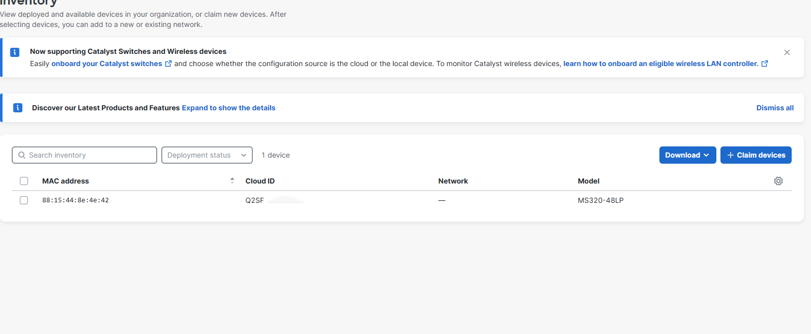 Cisco Meraki MS320-48LP | 48-Port Gigabit PoE Managed Switch - UNCLAIMED )