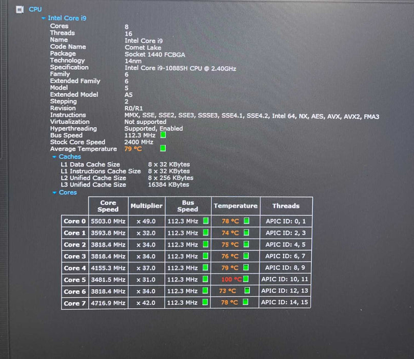 Dell Precision 5550 i9-10885H QUADRO T2000 4GB 32GB RAM 512GB SSD  Lap200