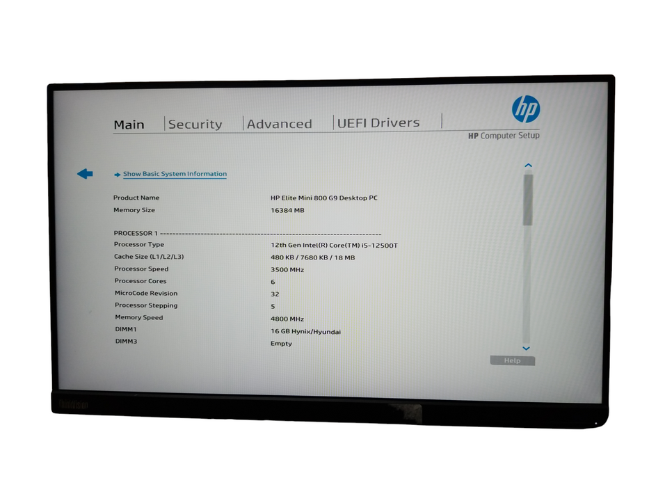 HP Elite Mini Pc 800 G9 12TH Gen Intel i5-12500T CPU 16GB DDR5 - No HDD