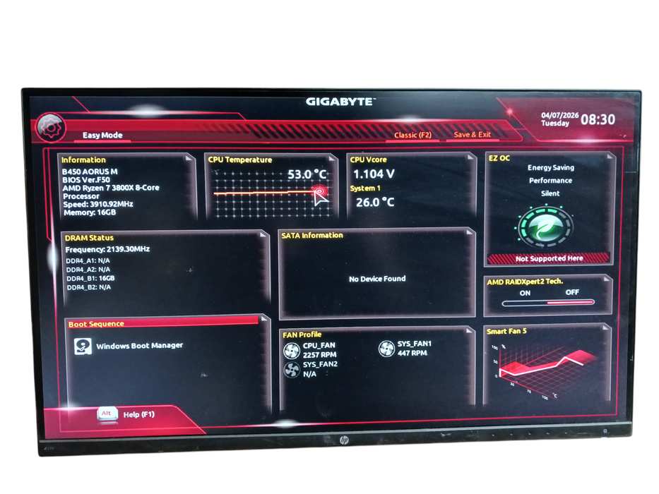CoolerMaster Tower PC Gigabyte Aorus B450 Ryzen 7 3800X 16GB DDR4 GTX 1050