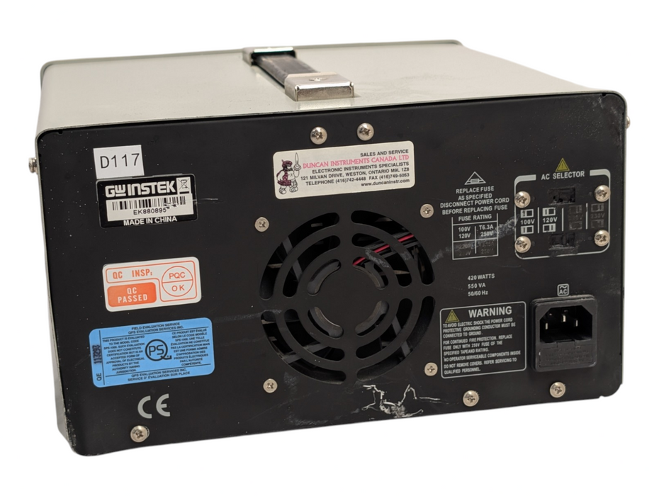 GW Instek GPS-3303 Laboratory DC Variable Linear Power Supply up to 60V 6A  -