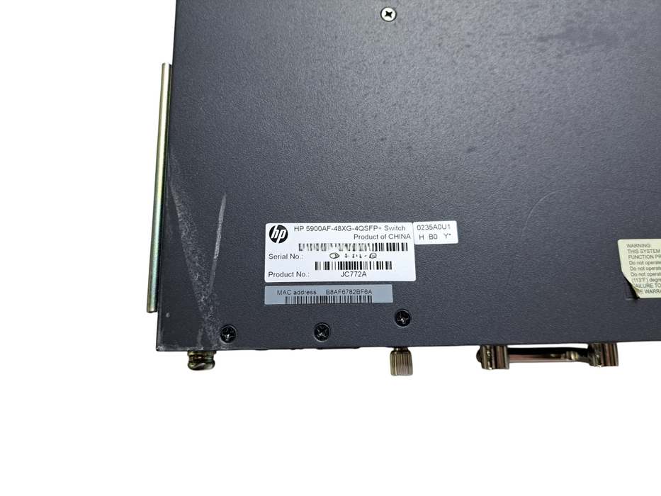 HP 5900AF-48XG-4QSFP+ JC772A | 48-Port 10G SFP+, 4x 40G QSFP+ Switch )