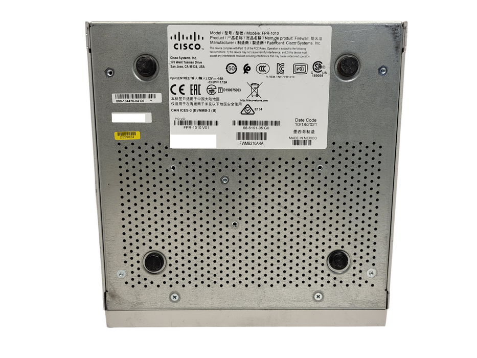 Cisco Firepower 1010 Hardware Firewall FPR-1010 V01 No AC $