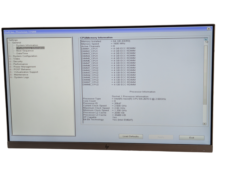 DELL Precision 7600 Dual CPU Workstation Intel Xeon E5-2670 64GB RAM  -