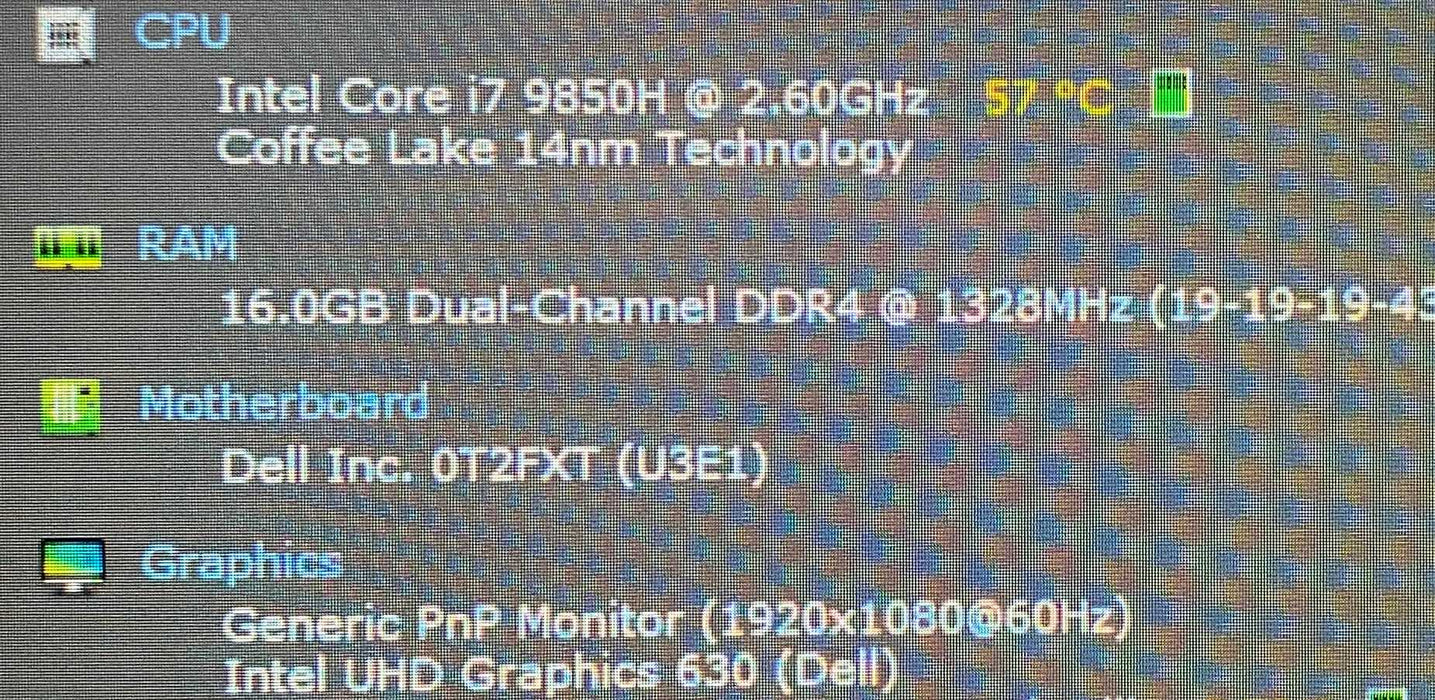 Dell Precision 7540 i7-9850H RTX 3000 6GB GPU 16GB RAM 256GB SSD Q Lap200
