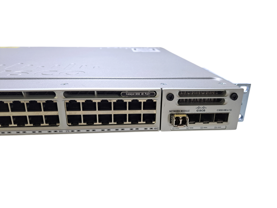 Cisco WS-C3850-48F-L V04 | 48-Port Gigabit PoE+, 4x SFP Switch | 1x 715W PSU