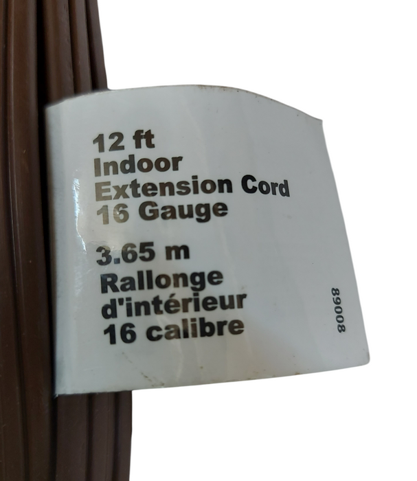 Lot 3x Canada Wire 3-Outlet Indoor Extension Cord – Brown, 12 ft P/N 89008