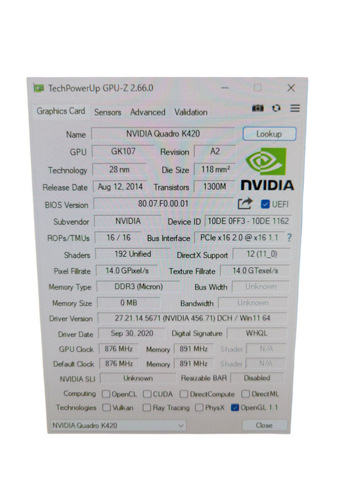 Dell NVIDIA QUADRO K420 2GB PCIE %