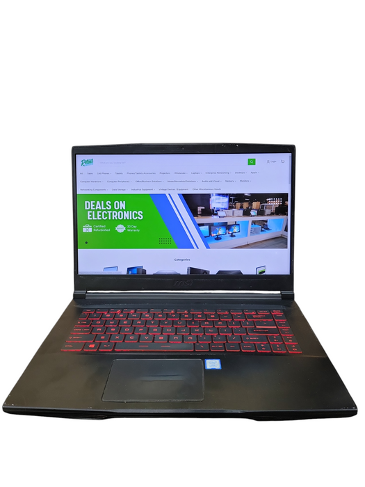 MSI GF63 8RC 15.6" Gaming Laptop Core I7 8th Gen 250GB SSD 8GB RAM GTX 1050 READ ! Lap200