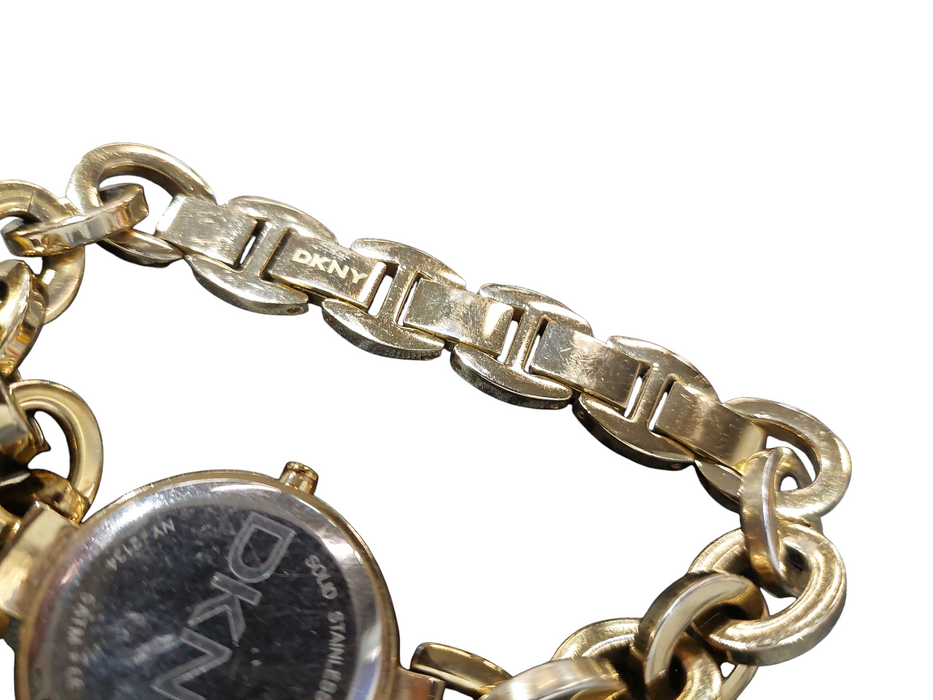 ladies DKNY gold tone link watch NY-2134 =
