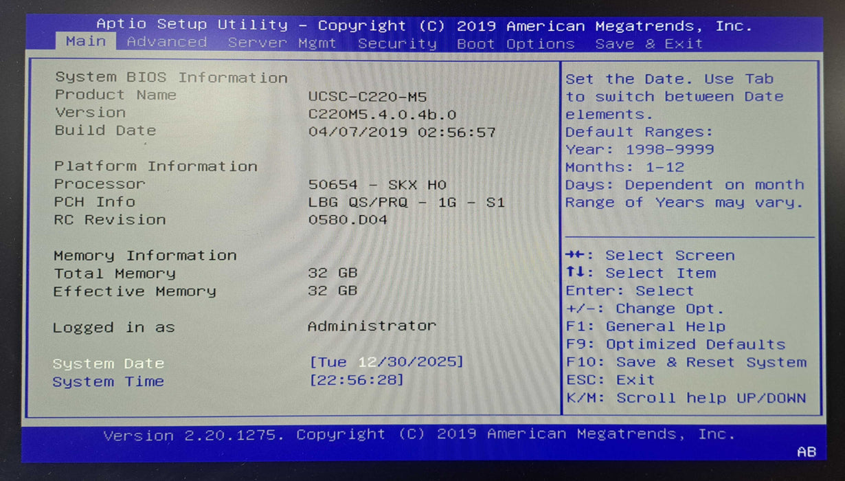 Cisco UCS C220 M5 1U 10x 2.5" | 2x Xeon Gold 6140, 32GB DDR4, 12G RAID )