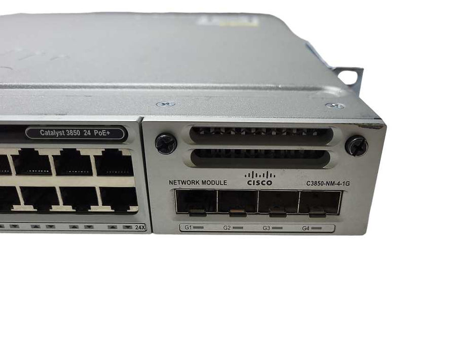 Cisco WS-C3850-24P-S V08 Gigabit PoE+ 1x PSU Network Switch $