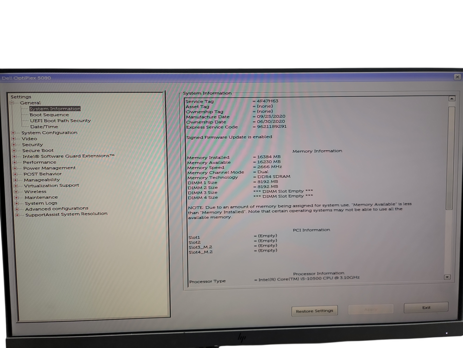 Dell OptiPlex 5080 SFF i5 - 10500 @ 3.10GHz 16GB DDR4 Ram  Qθ