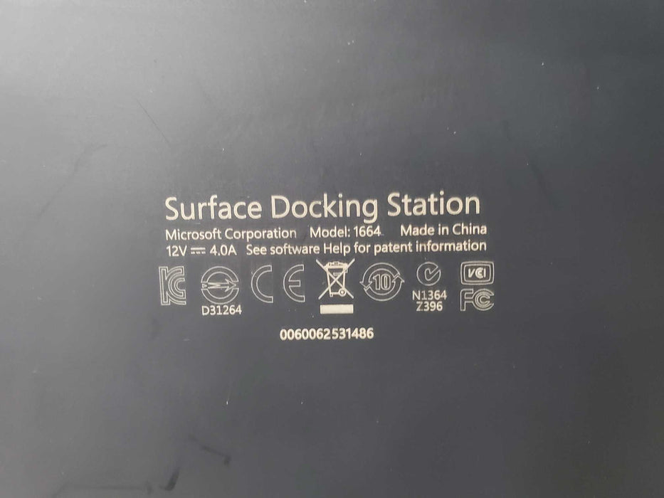 Microsoft Docking station for Surface Model 1664 w/PSU