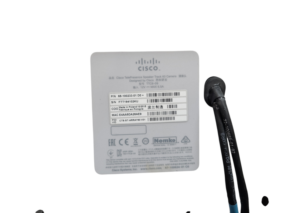 Cisco TelePresence SpeakerTrack 60 without Camers
