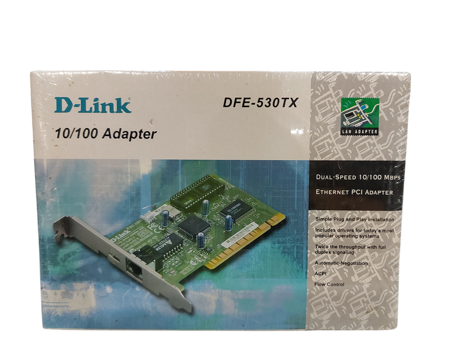 D-LINK 10/100 Adapter DFE-530TX Ethernet PCI Adapter- Factory Sealed