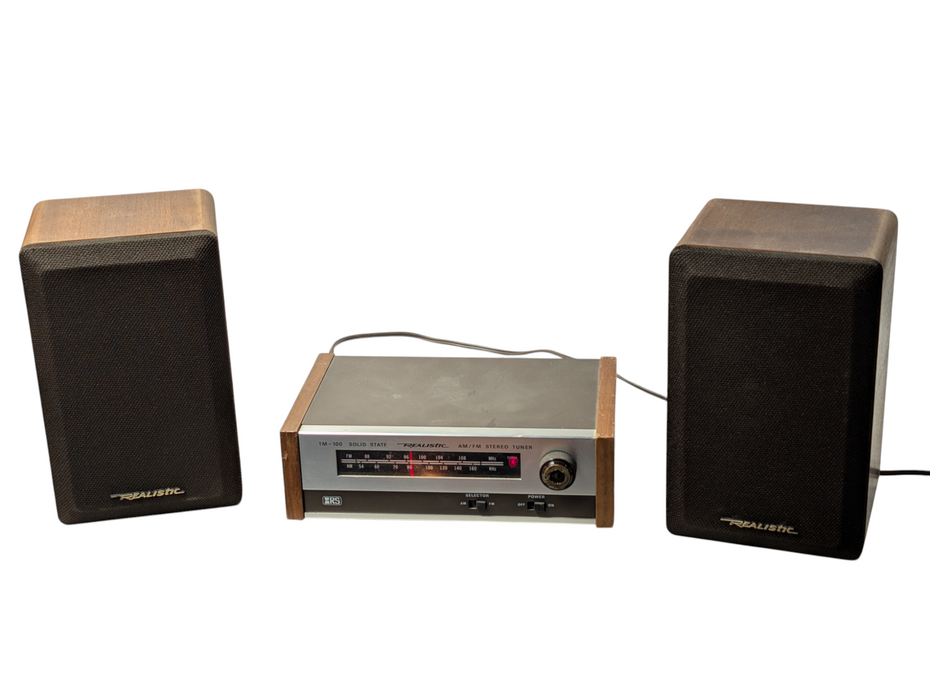 Vintage Realistic AM/FM Stereo Tuner TM-100 with MINIMUS-7W Speakers  -