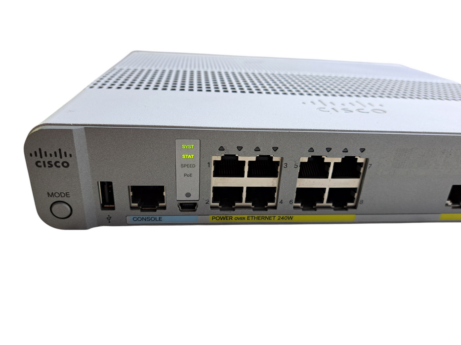 Cisco WS-C3560CX-8PC-S V02 | 8-Port Gigabit PoE+ 240W Silent Switch 2x SFP