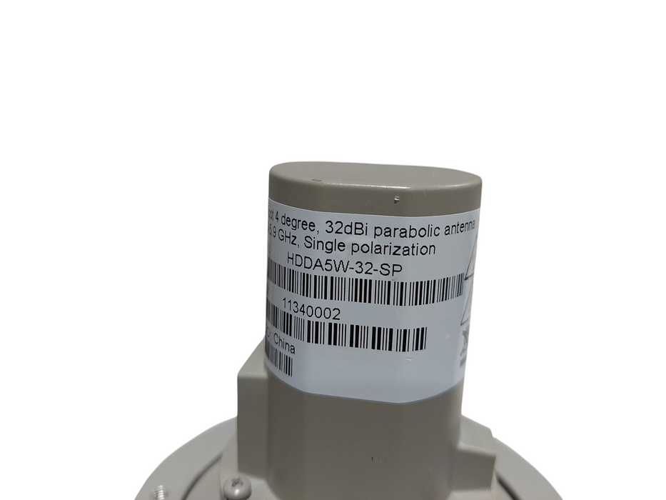3 foot 4 degree , 32 dBi parabolic antenna 4.9-5.9 GHz Single Polarization  =