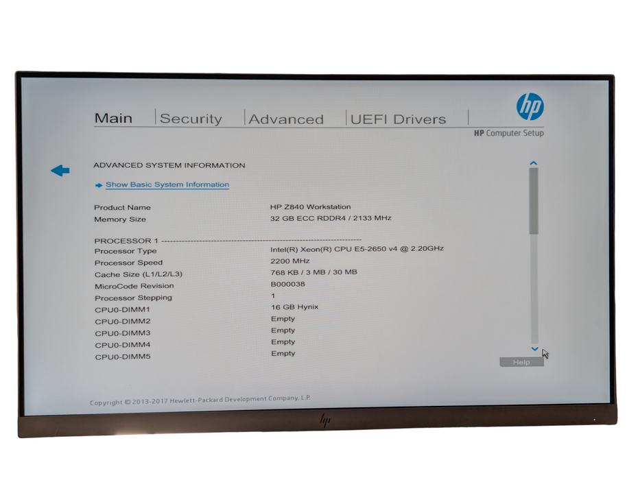 HP HP Z840 Workstation Intel Xeon E5-2650 v4 32GB RAM NVIDIA Quadro P2000 -